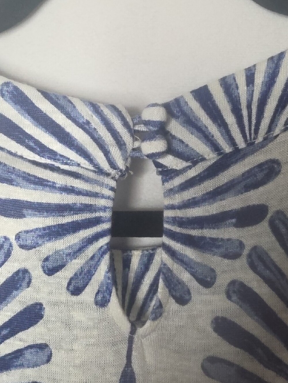 Joie 100% Linen Tropical Palm Print Tank Top Medium Blue White Resort - Picture 9 of 9